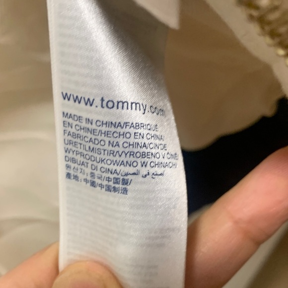 Special Edition Fuzzy White Bomber Jacket with Navy Trim - Tommy Hilfiger - Picture 5 of 10